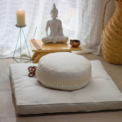 KIT DE MEDITACIÓN PREMIUM (ZAFU +ZAFUTON ) - CRUDO